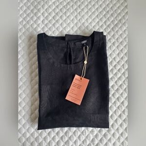 Quince Linen Tank in Black sz L